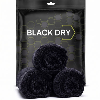 BlackDry™ | PACK X3 Microfibras Ultra absorbentes Premium 1400 GSM 40x40 cm Twisted Loop